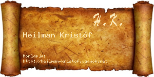 Heilman Kristóf névjegykártya